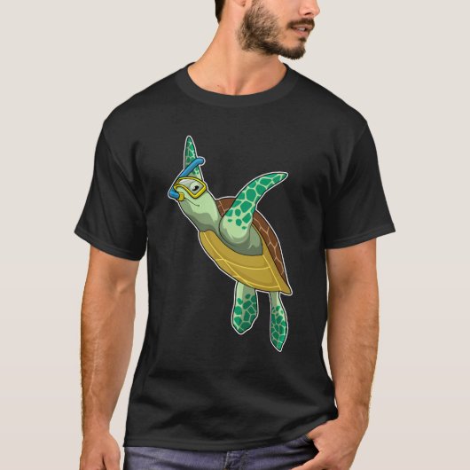 schildpad bij duiken met Snorkel T-shirt (Voorkant)