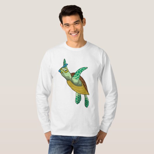 schildpad bij duiken met Snorkel T-shirt (Voorkant volledig)