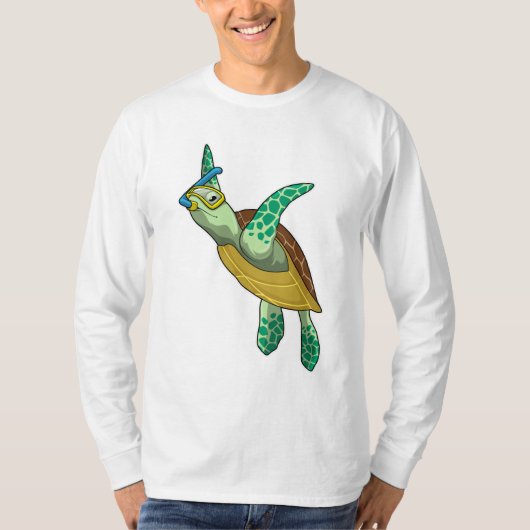 schildpad bij duiken met Snorkel T-shirt (Voorkant)