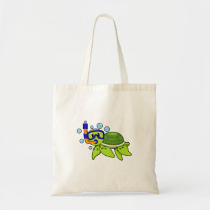 schildpad bij duiken met Snorkel Tote Bag