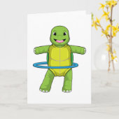 Schildpad bij Fitness met fitnessbanden Kaart (Gele Bloem)