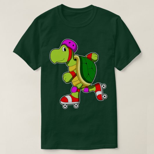 Schildpad bij gealigneerde schaatsen met gealignee t-shirt (Design voorkant)
