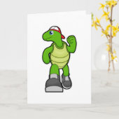 Schildpad bij hardlopen met pet kaart (Gele Bloem)