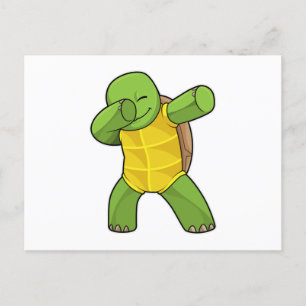 Schildpad bij Hip Hop Dans Dab Briefkaart