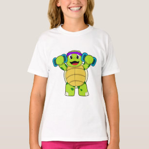 Schildpad bij Sterke training & Dumbbells T-shirt