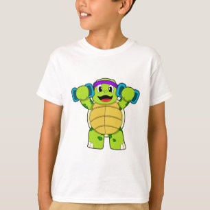 Schildpad bij Sterke training & Dumbbells T-shirt