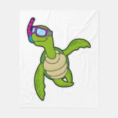 Schildpad bij zwemmen met Snorkel Fleece Deken (Voorkant)