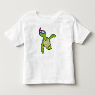 Schildpad bij zwemmen met Snorkel Kinder Shirts