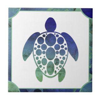 Schildpad - blauw tegeltje