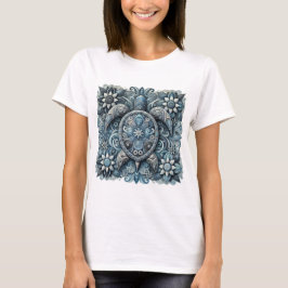 Schildpad Bloemen - wit T-shirt