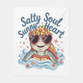 Schildpad Bloemen Zomer Strand Fleece Deken