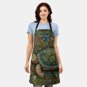 Schildpad Boheemse Boho Woodland Personaliseren Schort (Gedragen)