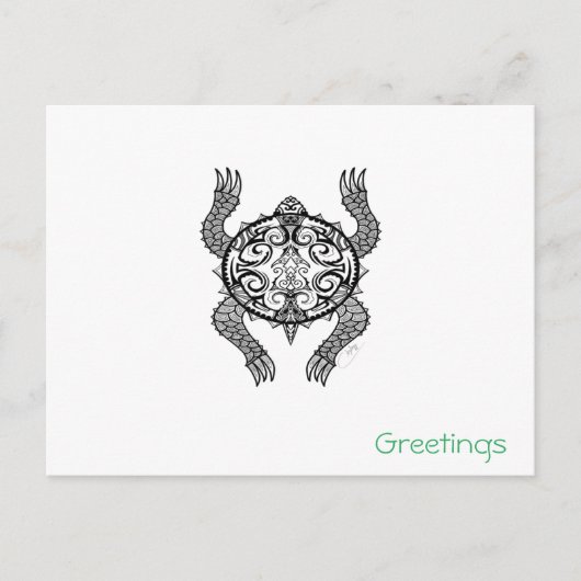 schildpad briefkaart (Voorkant)