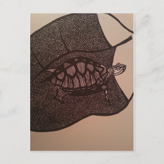 schildpad briefkaart (Voorkant)