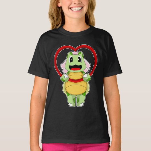 Schildpad bruid hart bruiloft t-shirt (Voorkant)