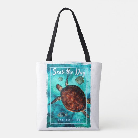 Schildpad Canvas tas, medium Draagtas (Achterkant)