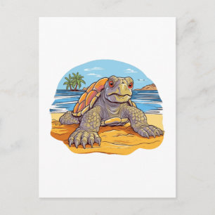 Schildpad Cartoon strand Briefkaart