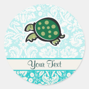schildpad; Cute Ronde Sticker