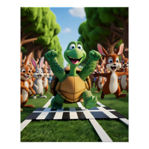 Schildpad de winnaar. perfect poster