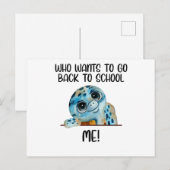 schildpad die terug naar school wil briefkaart (Voorkant / Achterkant)