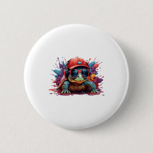 schildpad dier kunst ik cool schattige schildpad ronde button 5,7 cm