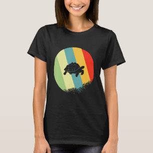 Schildpad Dier Rond Met Retro Kleuren T-shirt