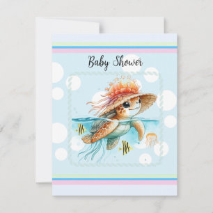 Schildpad Dragen Jellyfish Pet Baby shower Kaart