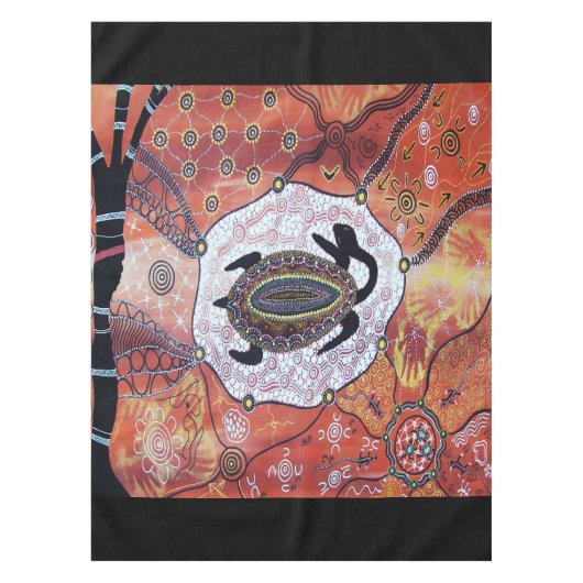 Schildpad dromen Aboriginal Art tafelkleed (Voorkant)