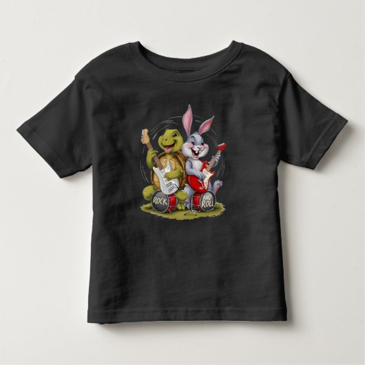 Schildpad en de Hare Rock And Roll Kinder Shirts (Voorkant)
