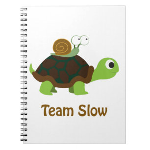 Schildpad en de Slak van de Cartoon van het team Notitieboek
