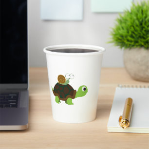 Schildpad en slak koffie papieren bekers