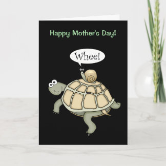 Schildpad en slak Whee! Moederdagkaart. Kaart