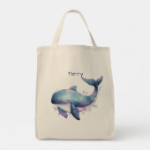 Schildpad en walvis gepersonaliseerd tote bag (Achterkant)