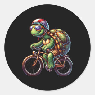 Schildpad Fietsliefhebber Fietst Voor Wielrenner F Ronde Sticker