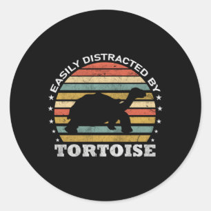 Schildpad gemakkelijk afgeleid door schildpad ronde sticker
