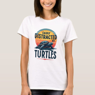 Schildpad gemakkelijk afgeleid door schildpad zee t-shirt