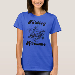 Schildpad Geweldige, Schildpad met bloemen T-shirt