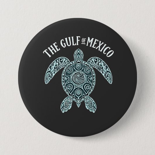 Schildpad Golf van Mexico Latino Ronde Button 7,6 Cm (Voorkant)
