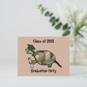 Schildpad Graduation Party Briefkaarten (Staand voorkant)