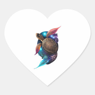 Schildpad Hart Sticker