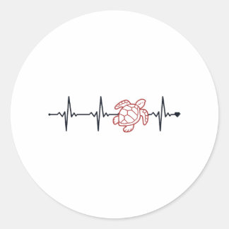 Schildpad hartslag schildpad geschilderde alligato ronde sticker