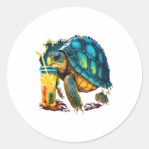 Schildpad Hawaiaanse Zeeschildpadden Ananas Aloha Ronde Sticker