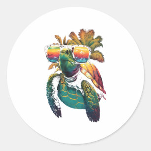 Schildpad Hawaiaanse Zeeschildpadden Hawaï Strand Ronde Sticker