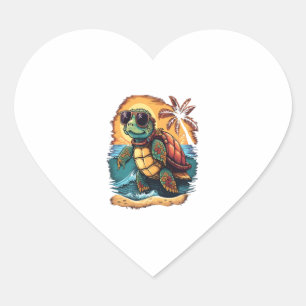 Schildpad Hawaiaanse Zeeschildpadden Hawaï Tropisc Hart Sticker