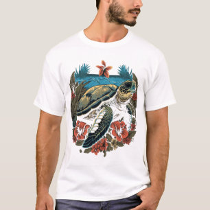 Schildpad Hawaiaanse Zeeschildpadden Hibiscus Bloe T-shirt
