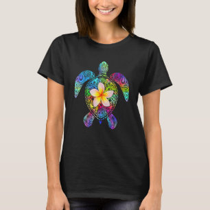 Schildpad Hawaii Strand Hawaiaanse Tie Dye Zeeschi T-shirt