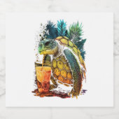 Schildpad Hawaiiaans Zee Schildpadden Ananas Aloha Sparkling Wijnetiket (Enkel label)