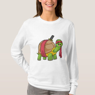 Schildpad in de vechtsport met zwaard t-shirt