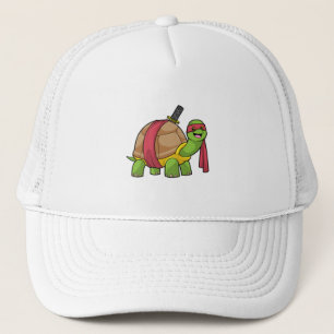 Schildpad in de vechtsport met zwaard trucker pet