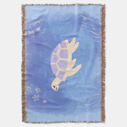 Schildpad in het water deken (Voorkant Verticaal)